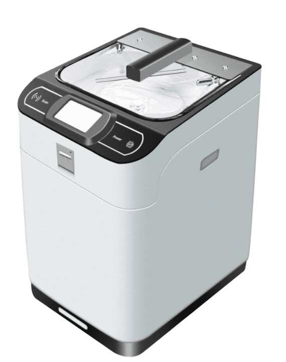 Modern white bread maker machine with digital display