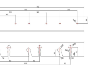 Detailed architectural blueprint with measurements
