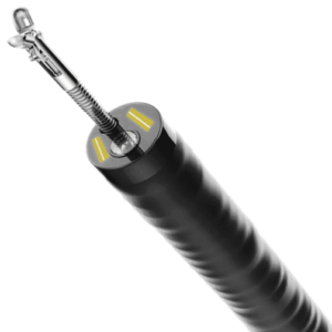 endoscope distal tip with biopsy forceps sticking out of the instrument channel