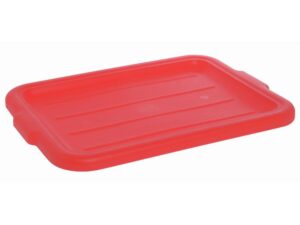 Red plastic rectangular cutting board