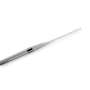 Silver telescopic rod on white background