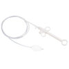 White medical catheter with mesh end and tubing