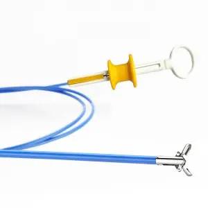 Blue stethoscope with golden-yellow accents on white