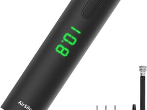 Digital portable tire inflator with LED display and accessories