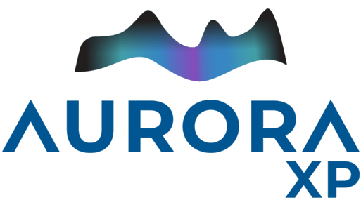 Aurora XP logo with stylized, wavy graphic