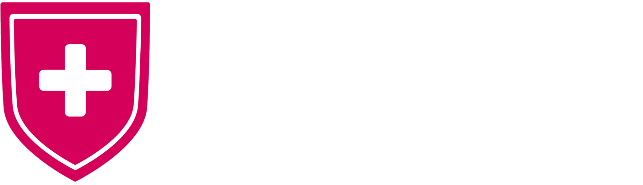 Rutledge logo with pink shield and white cross